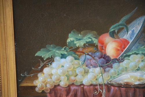 Still Life With Fruits And Oyster 19th Century