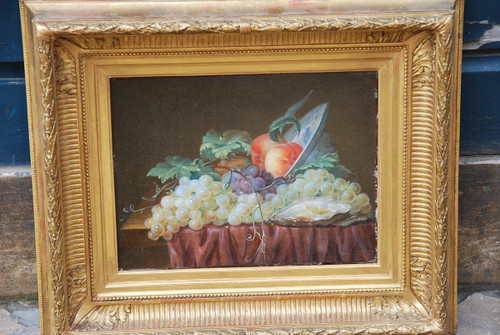 Still Life With Fruits And Oyster 19th Century