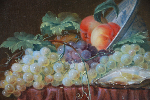 Still Life With Fruits And Oyster 19th Century