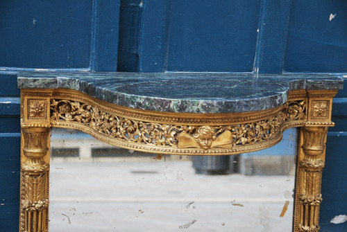 Elegant Console With Mirror Bottom Louis XVI Period