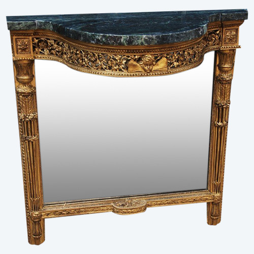 Elegant Console With Mirror Bottom Louis XVI Period