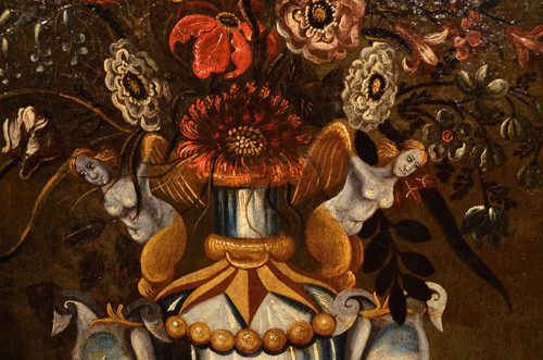 Till Life Of Flowers In A Classic Vase, Master  Of The Grotesque Vase (rome,  17th Century)