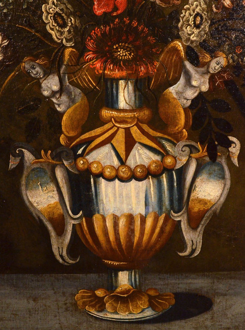 Till Life Of Flowers In A Classic Vase, Master  Of The Grotesque Vase (rome,  17th Century)