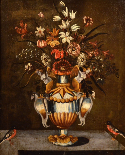 Till Life Of Flowers In A Classic Vase, Master  Of The Grotesque Vase (rome,  17th Century)