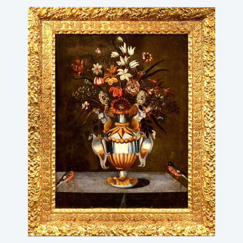 Till Life Of Flowers In A Classic Vase, Master  Of The Grotesque Vase (rome,  17th Century)