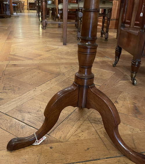 English Tripod Pedestal Table In Mahogany-19th Century