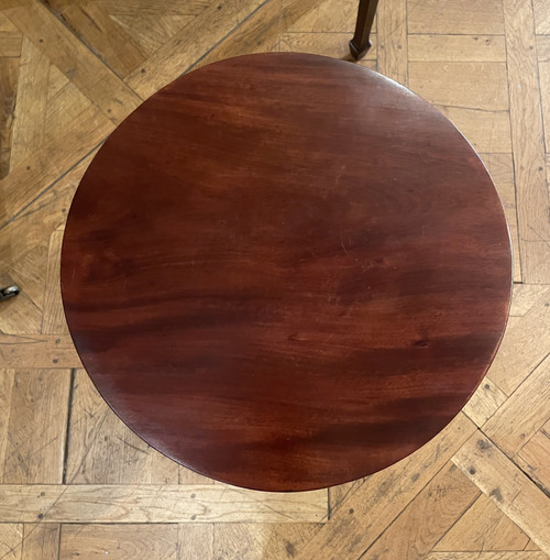 English Tripod Pedestal Table In Mahogany-19th Century