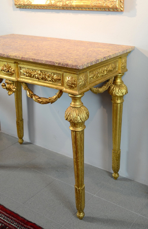 Louis XVI Console In Golden Wood, Genoa Around 1785