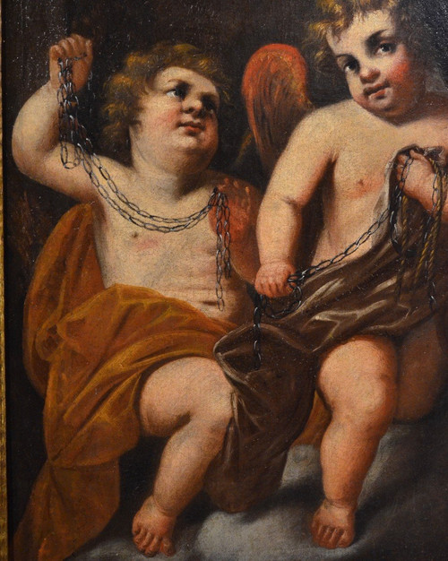 Pair Of Winged Putti, Giovanni Battista Merano (Genoa 1632 - 1698)