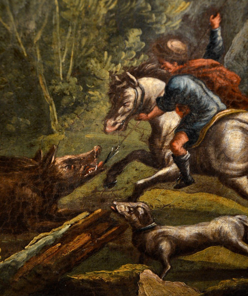 Piedmontese Painter Of The Eighteenth Century,  Hunting Scene And Pastoral Scene