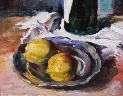 École ALLEMANDE ou AUTRICHIENNE début XXème siècle, Nature morte à la bouteille de champagne