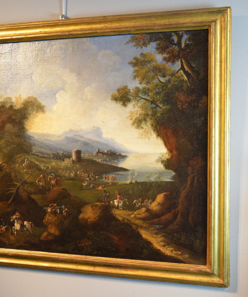 Pandolfo Reschi (1643 - 1699), Küstenlandschaft Mit Befestigter Stadt