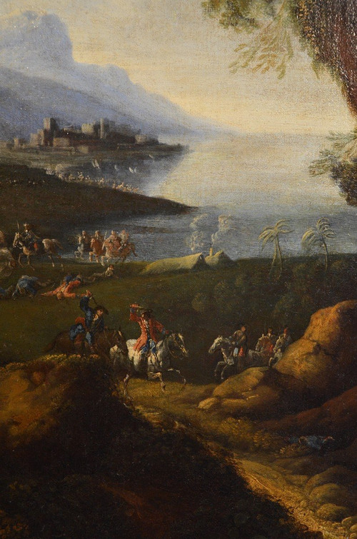 Pandolfo Reschi (1643 - 1699), Küstenlandschaft Mit Befestigter Stadt