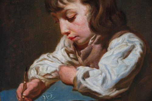 Greuze Follower Of; Portrait of a Young Boy, Late 18th Century