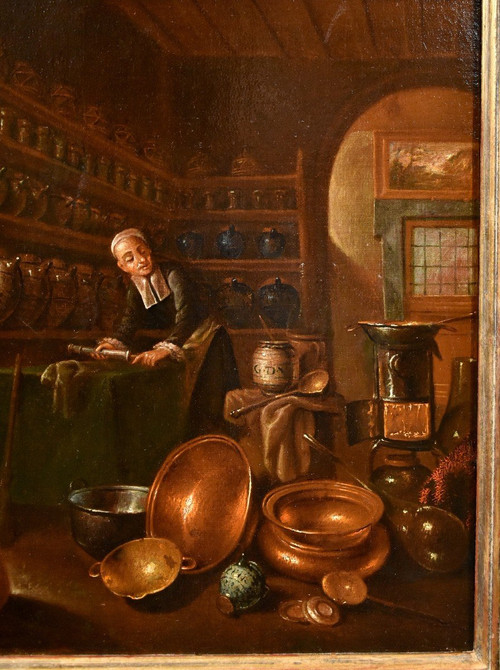 Il Farmacista Nel Suo Laboratorio, Giovanni Domenico Valentino (roma 1630 - Imola 1708)