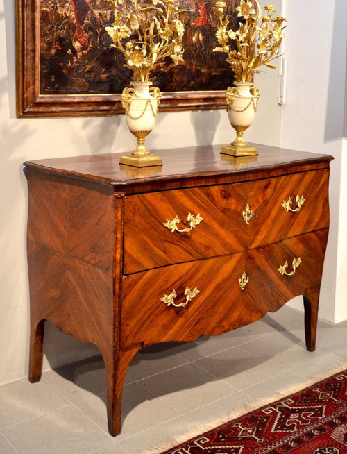 Splendid Louis XV Commode With Two Drawers, Genoa, First Half Of The Eighteenth Century