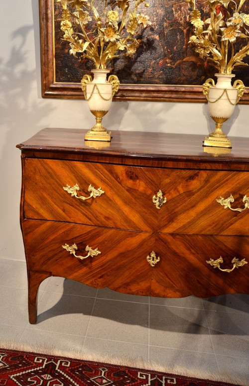 Splendid Louis XV Commode With Two Drawers, Genoa, First Half Of The Eighteenth Century