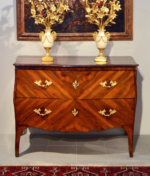 Splendid Louis XV Commode With Two Drawers, Genoa, First Half Of The Eighteenth Century