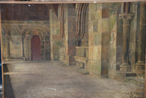 Le Mont Saint Michel Intérieur , Oil Signed D 'entragues