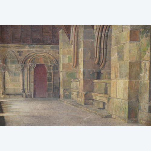 Le Mont Saint Michel Intérieur , Oil Signed D 'entragues