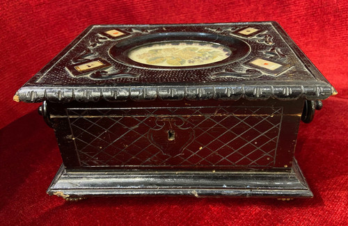 Card Game Box in Pearwood with Mother-of-Pearl Inlay - Napoleon III Period