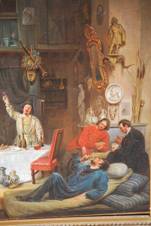 Le Mécene Et Ses Artistes, Oil by Marchant Dubois d'Hault