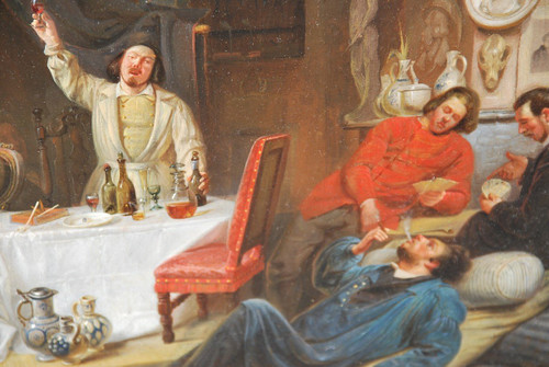 Le Mécene Et Ses Artistes, Oil by Marchant Dubois d'Hault