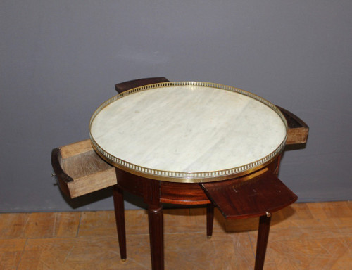 Louis XVI Style Bouillotte Table In Mahogany And Brass Circa 1900