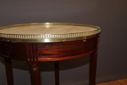 Louis XVI Style Bouillotte Table In Mahogany And Brass Circa 1900