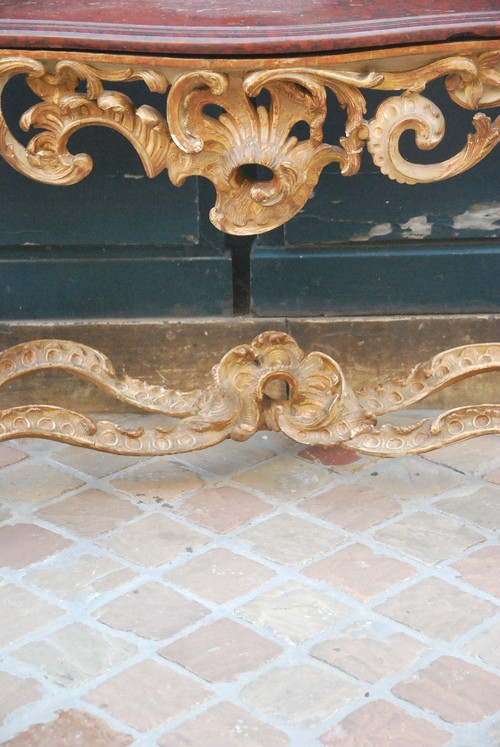 Console in legno intagliato di epoca Luigi XV