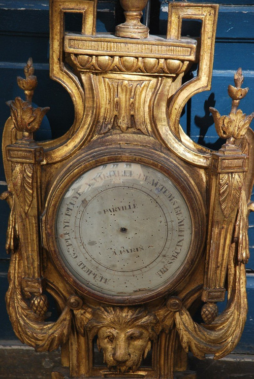 Beautiful Gilded Wood Barometer Louis XVI period