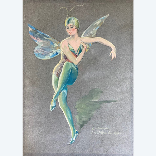 L. Guasqui- Ballet - La Sylphide - Gouache signed and dated 1932