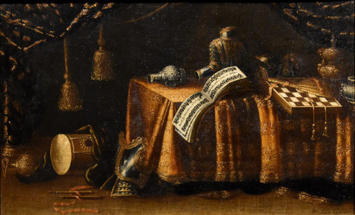 Stillleben mit Vanitas, Francesco Noletti (Malta 1611 - Rom 1654) Workshop/Kreis