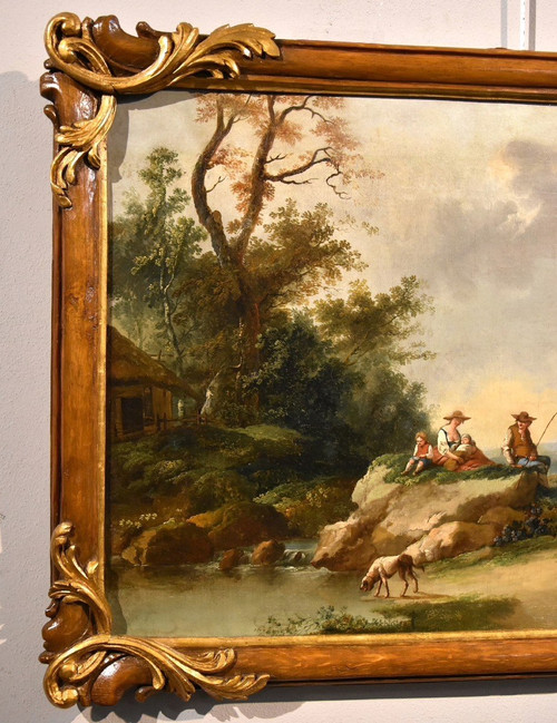 Landscape With River And Shepherds At Rest, Francesco Zuccarelli (1702 - 1788) Circle Of