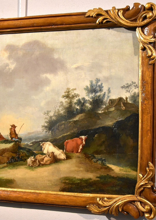 Landscape With River And Shepherds At Rest, Francesco Zuccarelli (1702 - 1788) Circle Of