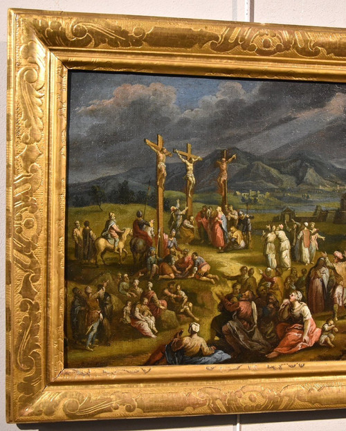 Fantastic Landscape With The Crucifixion Of Christ, Scipione Compagno (naples 1624 - 1680)