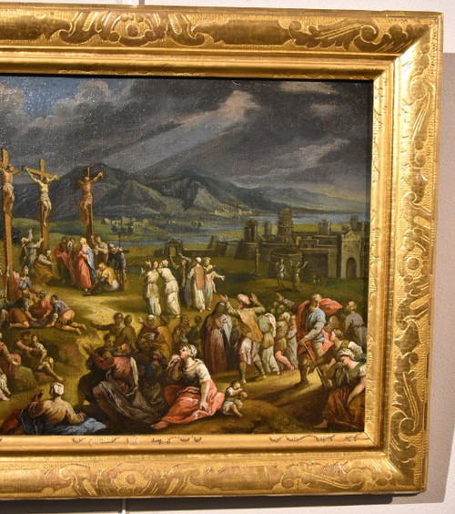 Fantastic Landscape With The Crucifixion Of Christ, Scipione Compagno (naples 1624 - 1680)