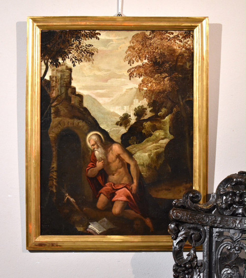 Saint Jerome Penitent, Venetian School '500 (circle Of Jacopo Negretti, Said Palma The Younger)