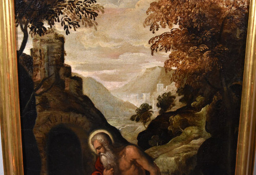 Saint Jerome Penitent, Venetian School '500 (circle Of Jacopo Negretti, Said Palma The Younger)