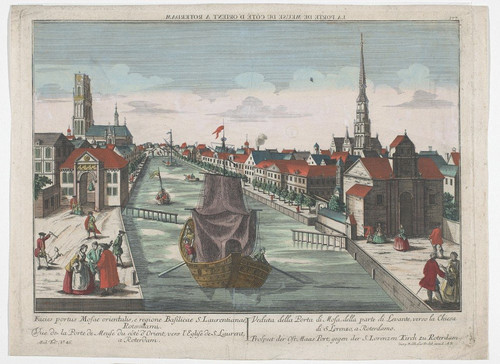 Pair Of Views Of Rotterdam, 18th Century Vedutist Painter