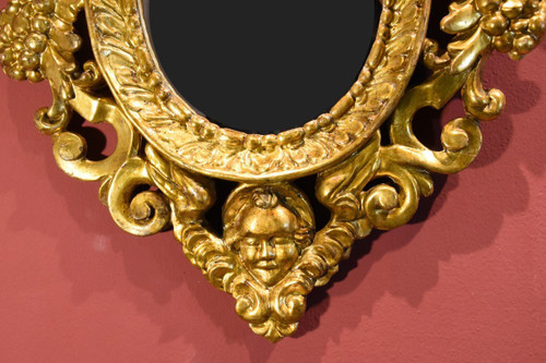 Paire De Miroirs Sculptés Et Dorés 'à La Sansovino', Venise XVIIIe Siècle