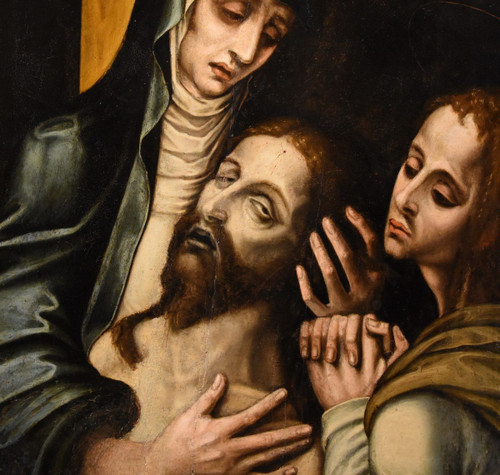 La Pietà Avec Saint Jean, Luis De Morales, Dit "el Divino" (Badajoz 1509 - 1586) Atelier De