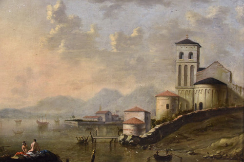 Coastal Landscape Of The Mediterranean, Flemish Painter Active In Italy In The Eighteenth Centu