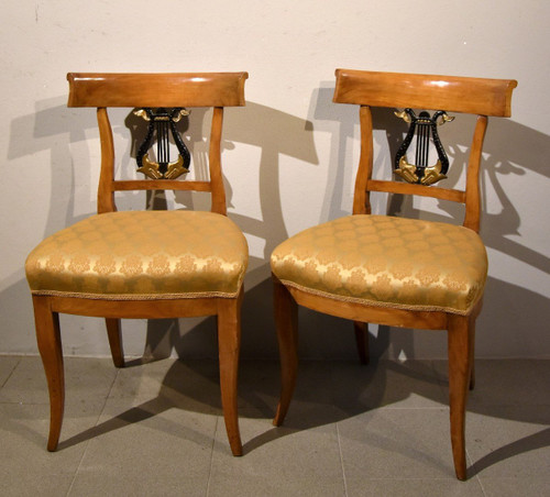 Pair Of Biedermeier Chairs, Germany 19th Century