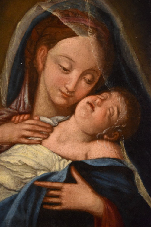 Madonna With Sleeping Child, Follower Of Giovan Battista Salvi Il Sassoferrato (1609 - 1685)