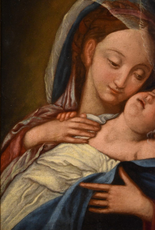 Madonna With Sleeping Child, Follower Of Giovan Battista Salvi Il Sassoferrato (1609 - 1685)