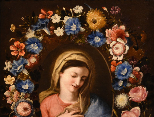 Guirlande De Fleurs Avec Portrait De La Vierge,  Francesco Trevisani E Nicolò Stanchi