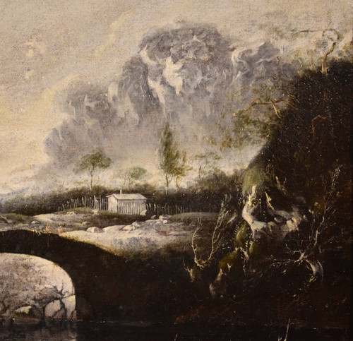 Fantastic Winter Landscape With Bridge, Hans De Jode (the Hague 1630 - Vienna 1663)