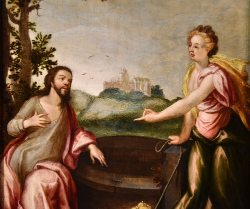 Christ Et La Samaritaine, Ludovico Pozzoserrato (anvers 1550 - Trévise 1605)