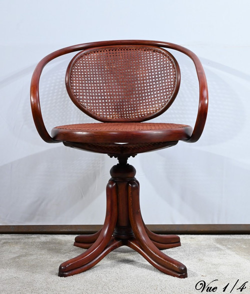 Fauteuil de Bureau en Hêtre, esprit Thonet – Début XXe